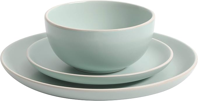 Gibson Home Rockaway Dinnerware, Teal Matte, Service - Image 3