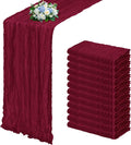 12 Pack Burgundy Cheesecloth Table Runner 17x108 Inch Semi Sheer Boho Gauze by Unknown
