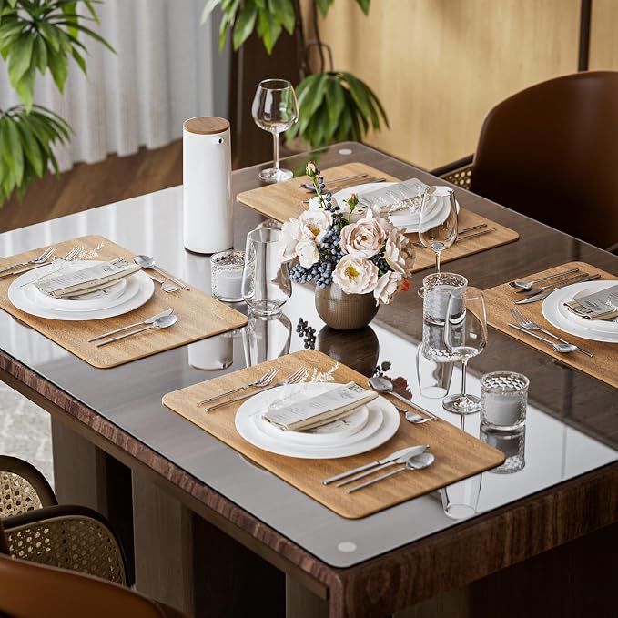 Aofmee Faux Leather Placemats Set of 6 - Image 2