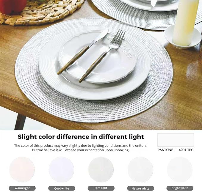 FunWheat Round Braided Placemats Set of 8 Place Mats - Image 7