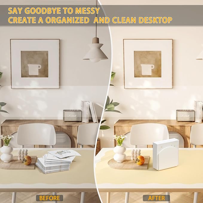 SILUT 2Pack White Acrylic Freestanding Napkin Holder | Minimalist Dispenser - Image 2