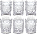 MDLUU 6-Pack Embossed Drinking Glasses, Romantic Glassware, Vintage Glass by MDLUU