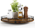AMH 13-Inch Farmhouse Oak Lazy Susan Organizer, Walnut Finish | Smooth rotating by AMH