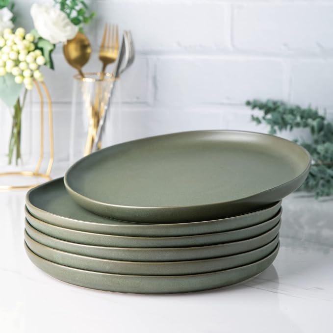 AmorArc Ceramic Dinner Plates Set of 6, 10.25 Inch Stoneware Dishes Set | Wavy - Image 2