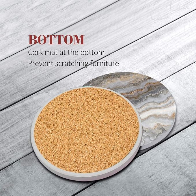 Coasters for Drinks, Ceramic Stone - Image 2
