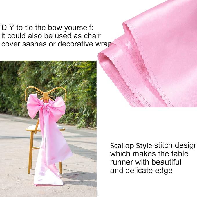 Pink Table Runners, 12x108 Inches, 6 Pack | Satin, Silk and Smooth Fabric - Image 4