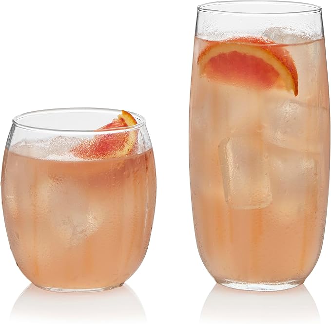 Libbey Samba Rocks and Tumbler Glass Cups Set of 16, All Purpose Everyday - Image 9