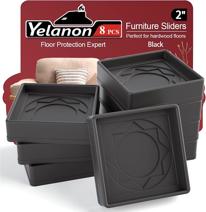 Furniture Pads Yelanon Floor Shield – 2" Round Caster Cups 8 PCS – Non-Skid Bed by Yelanon