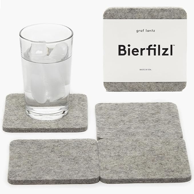 Graf Lantz - Bierfilzl Merino Wool Square Coasters Set of 4 - Granite - Absorbs by GrafLantz