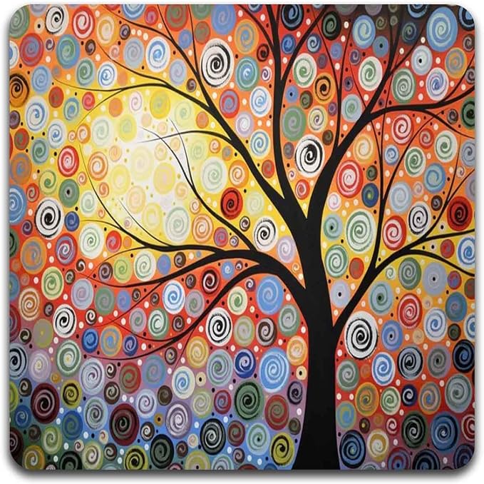 Color Tree of Life Square Coaster Set - Image 5