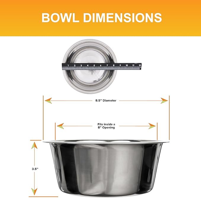 Neater Pet Brands 9 Cup Stainless Steel Dog Bowls, 1 Single Neater Feeder - Image 3