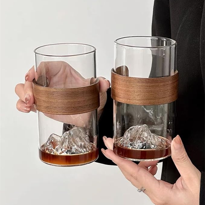 Mountain View Glass Cups – Modern Clear Glass Cups Set, Stylish and Functional - Image 4