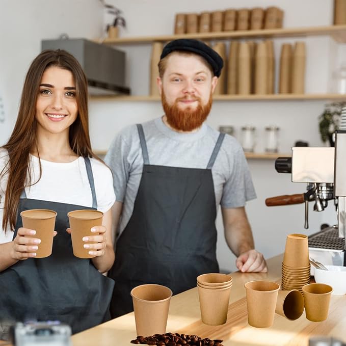 Lamosi 200 Pack 8 oz Kraft Paper Cups, Suitable - Image 6