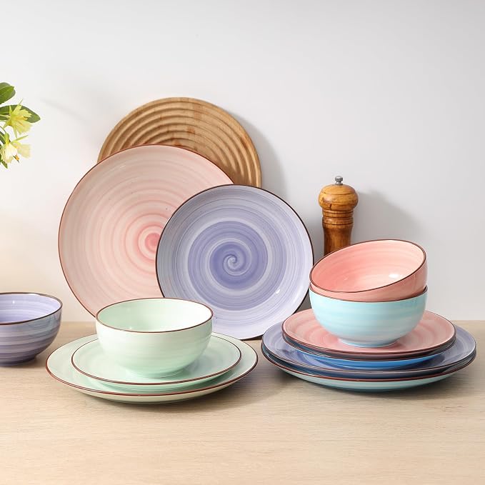 Selamica Ceramic 16-Pieces Dinnerware Set, Ceramic Dishes Set - Image 3