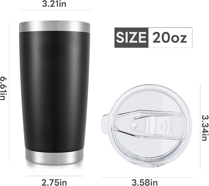 20 oz Tumbler with Lid Stainless Steel Insulated Tumblers Cups Travel Mug | - Image 7