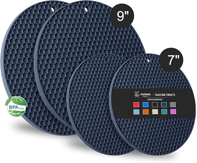 4 Pack Silicone Trivet for Hot Dishes | Heat Resistant Silicone Pot Holders for by Joyhalo