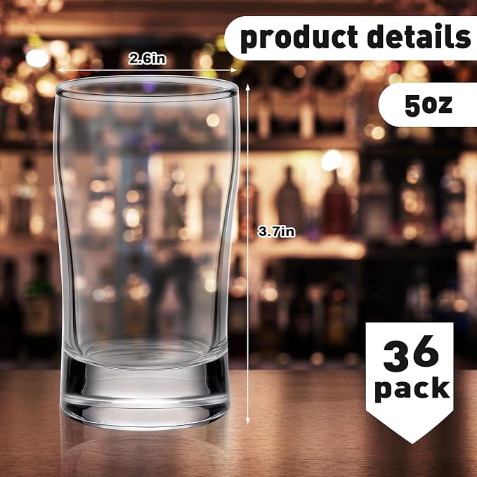 Bokon 36 Pcs Beer Flight Glasses, Small Clear Tasting Cup - Image 2