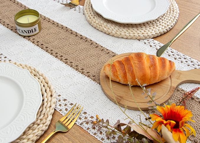 Boho Table Runner for Fall Home Decor 12x72 Farmhouse Woven Runner | 72 Inches - Image 7