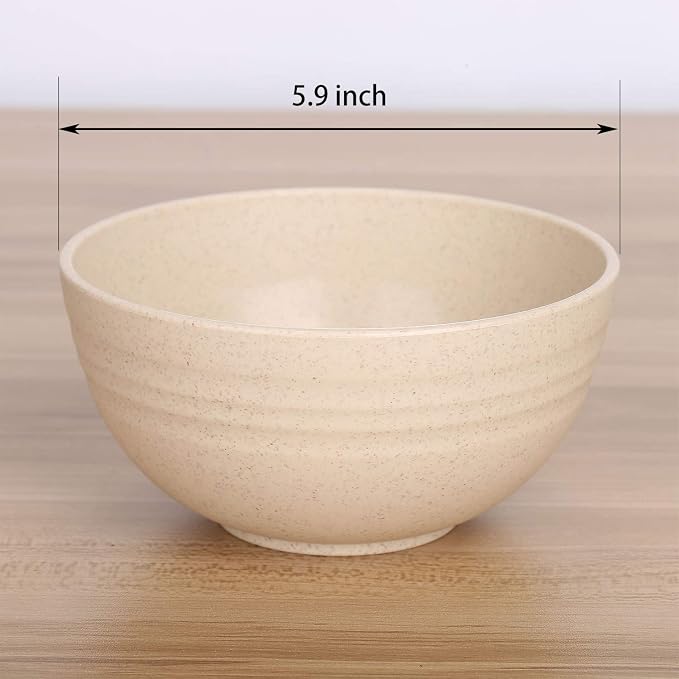 Unbreakable Cereal Bowls - 24 oz Reusable Wheat Straw Bowl Set of 4 - - Image 2