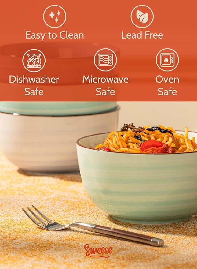 Sweese 20 Oz Porcelain Cereal Bowls - Image 3