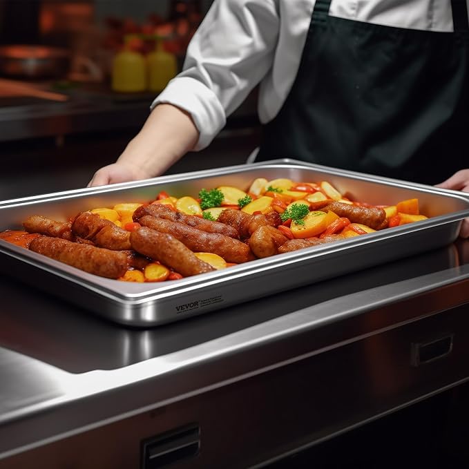 VEVOR 6 Pack Stainless Steel Hotel Pans, 2.5-Inch Deep 0.8mm Thick Commercial - Image 10
