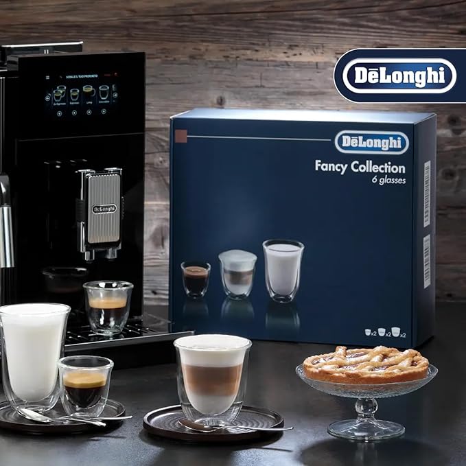 DeLonghi Coffee Connoisseur Glasses: 2 Espresso, 2 Cappuccino, 2 Latte Macchiato - Image 4