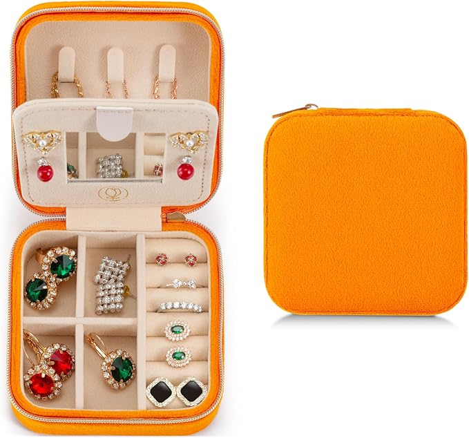 ZPROW Plush Velvet Travel Jewelry Case, Travel Jewelry Organizer, Jewelry by ZPROW