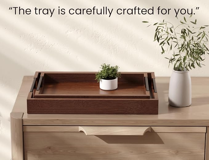 Fibogollo Set of 2 Bamboo Serving Trays - Image 5