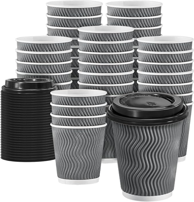 Clawsoff 100 Pack 8 oz Disposable Insulated Coffee Cups by BuyNow