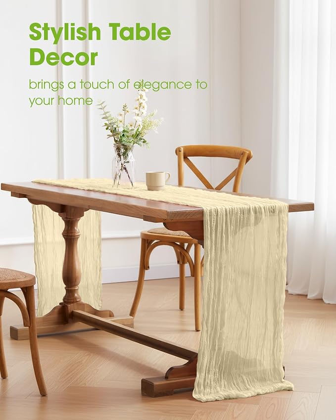 Pureegg 2-Pack Cheese Cloths Table Runner, Baby Shower, Wedding and Farmhouse - Image 2