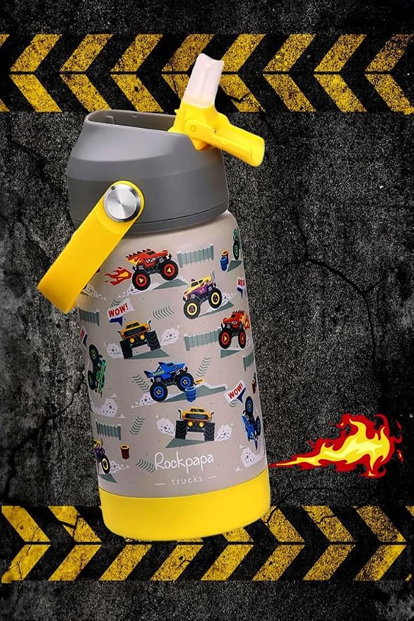 rockpapa 14 oz Kids Insulated Water Bottle，Stainless Steel Toddler Cups - Image 2