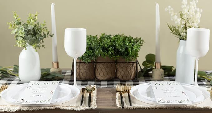 White Plastic Party Plates Edge Collection Premium heavyweight Elegant - Image 6