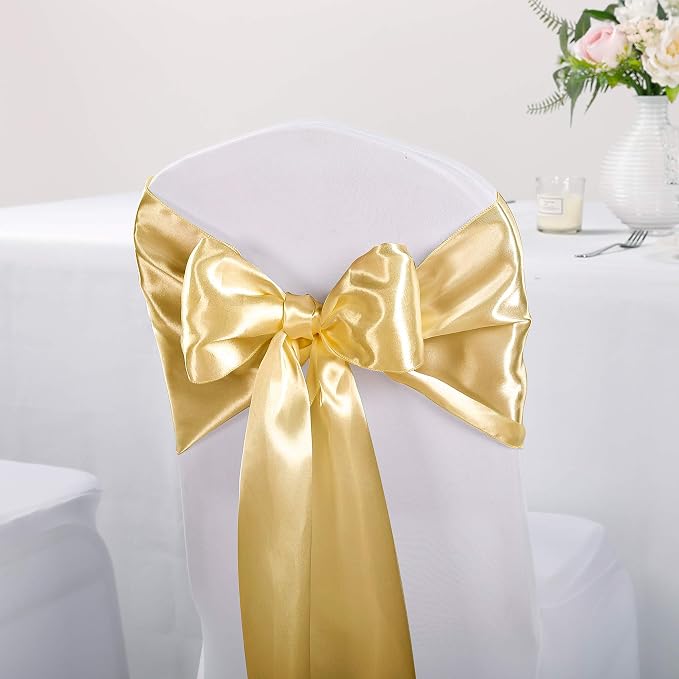 10-Pack Satin Table Runner Light Gold 12 x 108 inches Long, Table Runners - Image 7