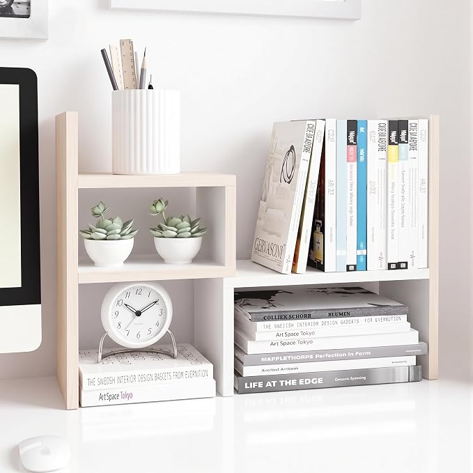 Jerry & Maggie Desktop Organizer Office Storage Rack Adjustable Wood Display by JERRYMAGGIE