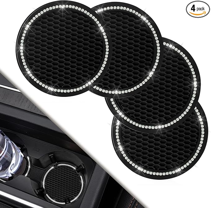Car Coasters, 4 Pack Universal Vehicle Bling Car Coaster, COCASES Crystal by COCASES