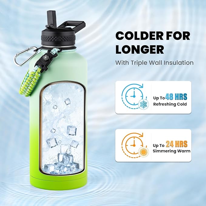 RAYMYLO Insulated Water Bottle 87 oz, Triple Wall Vacuum Stainless Steel | - Image 2