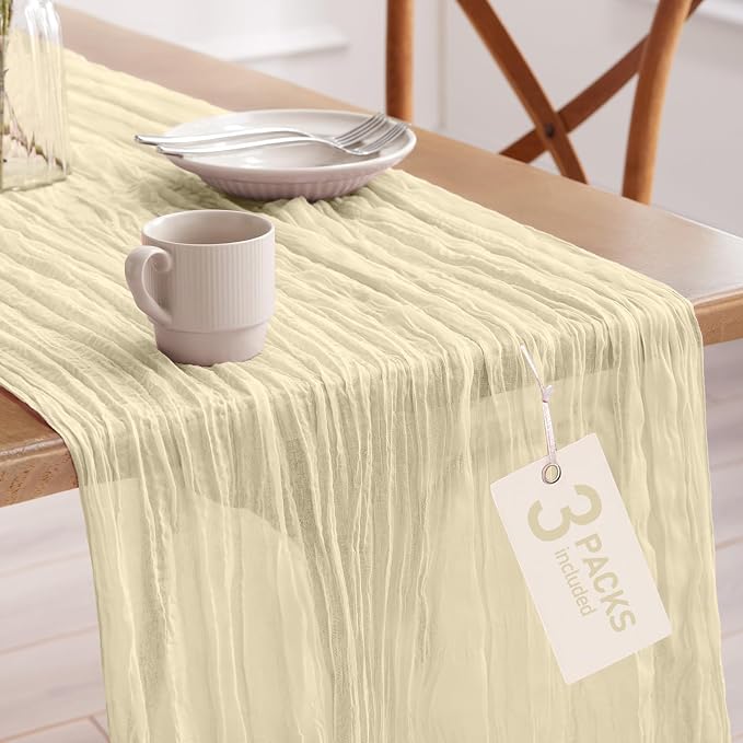 Pureegg 3-Pack Cheese Cloths Table Runner, Baby Shower, Wedding and Farmhouse by Pureegg
