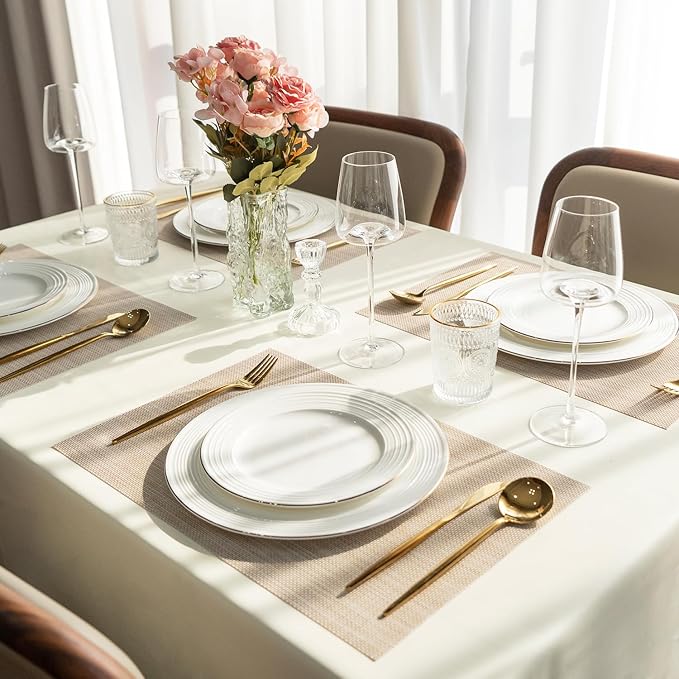 Placemats Set of 4 Vinyl/Plastic Woven Place Mats - Image 6