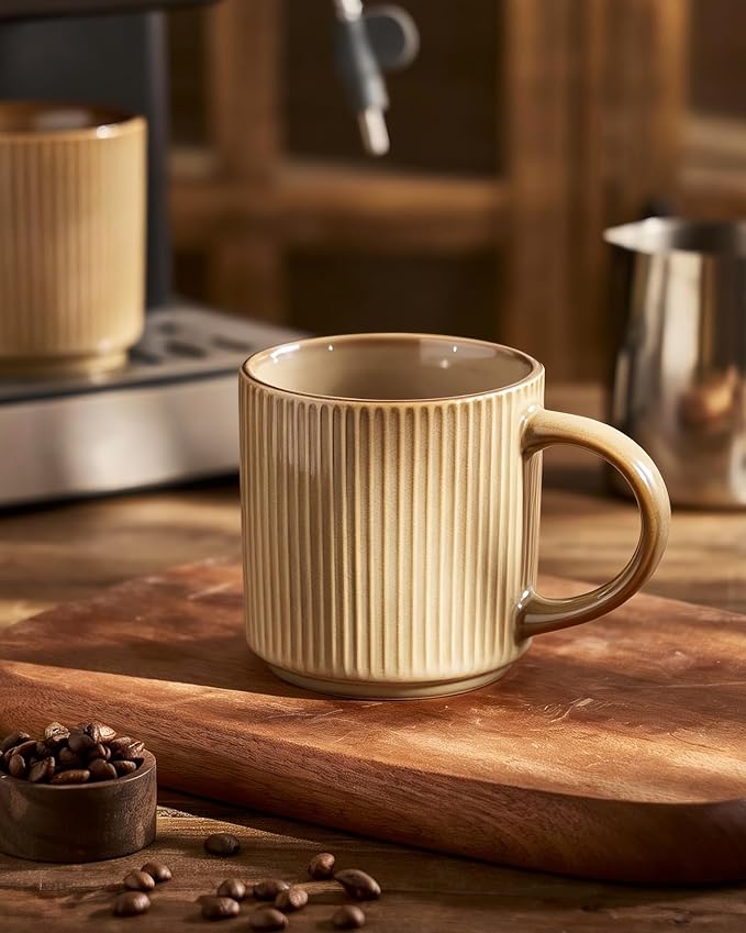famiware Coffee Mug Set for 4, Star 12 oz Catering Mugs Cup Set - Image 4