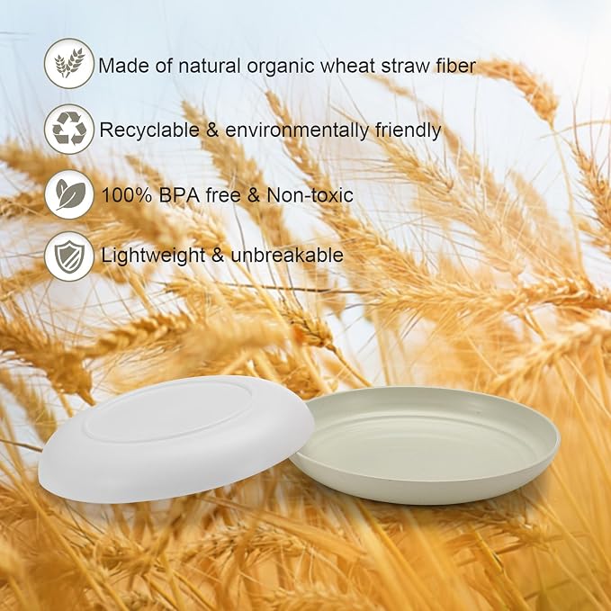 HEYCOME 12 Pcs Unbreakable Deep Dessert Plates Set, 8 inch Reusable Plastic - Image 4