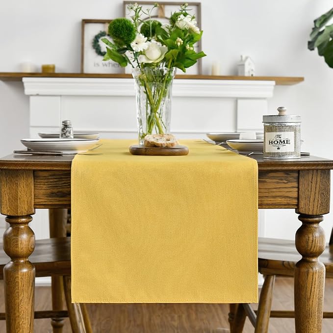 Artoid Mode Yellow Table Runner, Seasonal Summer Fall Washable Kitchen Dining - Image 2