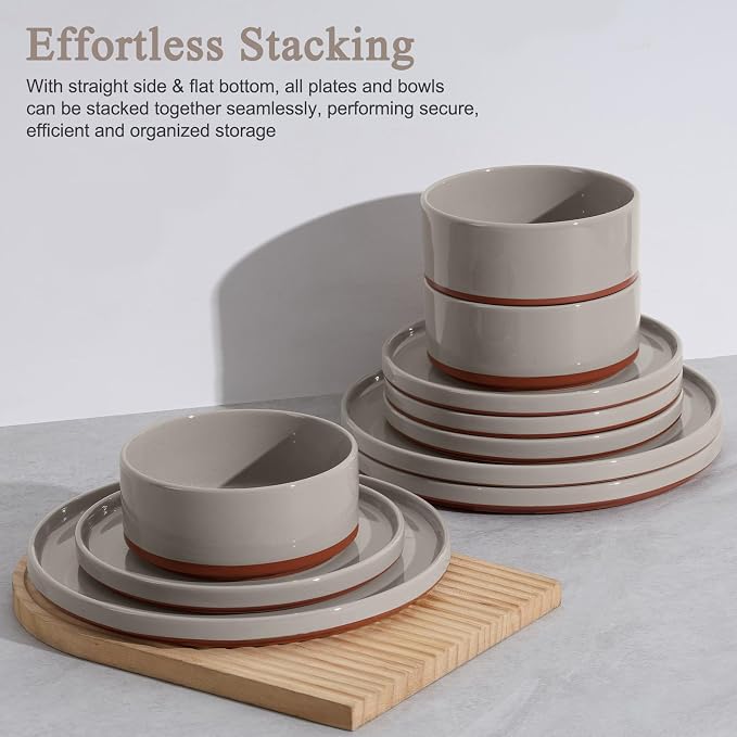 LIANYU Stoneware Dinnerware Set Service - Image 5