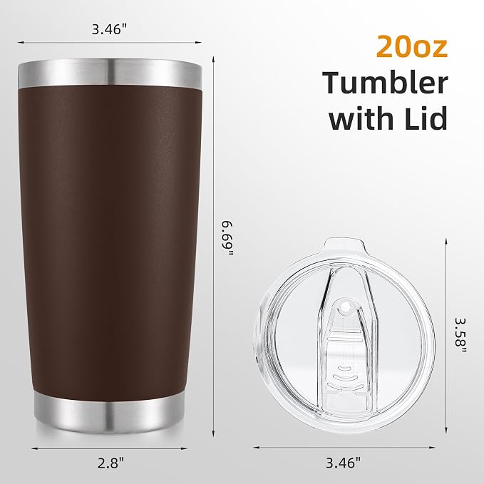 20oz Tumbler Bulk with Lid Stainless Steel Tumblers, 6 Pack | Leak Proof Lid - Image 5