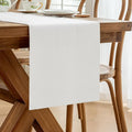 Laolitou White Table Runners 72 Inches Long, Burlap Linen Texture Farmhouse by Laolitou