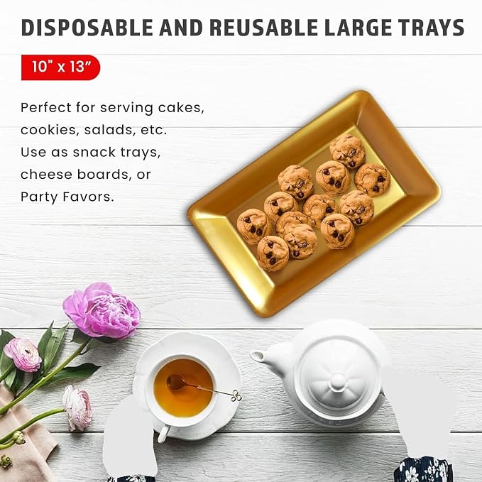 Plastic Serving Tray Set, Hard Plastic Serving Platters - Image 3