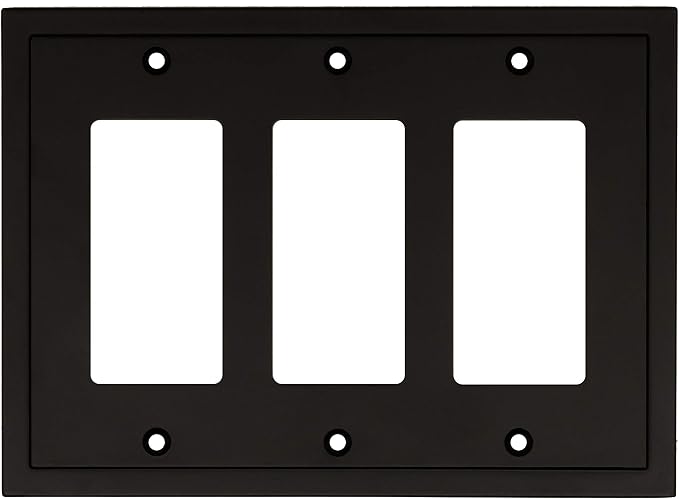 Modern Edge Decorative Wall Plate Switch Plate Outlet Cover, Durable Solid Zinc by HenneBery