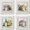 Thirstystone Spring Gnome 4 Pack Assorted Tumbled Tile Stone Coasters | 4" by CounterArt
