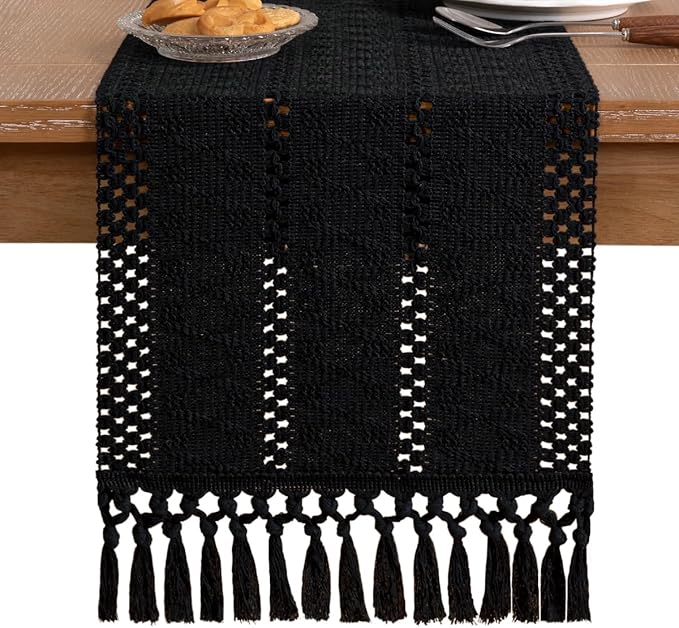 Boho Table Runner Summer Farmhouse Rustic Dining Dresser Scarf Home Decor | - Image 3