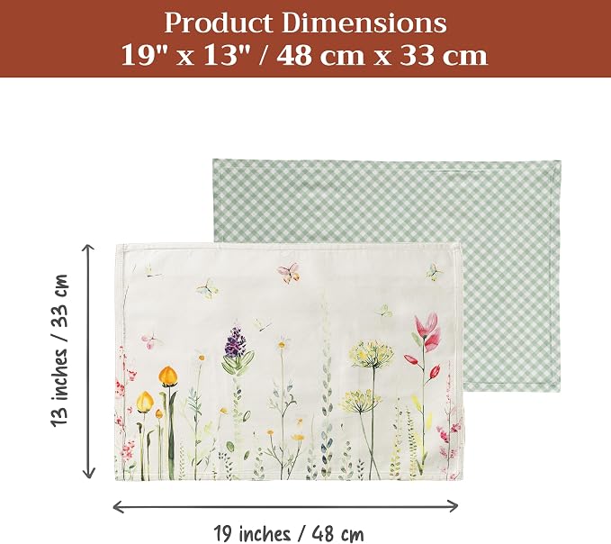 Maison d' Hermine Placemats Set of 4 Reusable 100% Cotton | Cloth Place Mats - Image 7