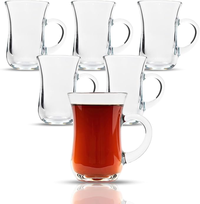 Tea Glasses with Handle Set of 48, Small Clear Glass Tea Cups - Image 9